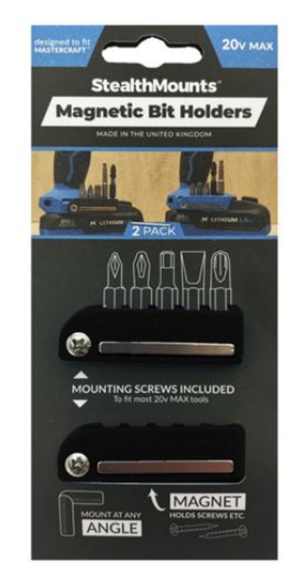 Bit Holder Mastercraft 2pk Black BH-MC-BLK-2