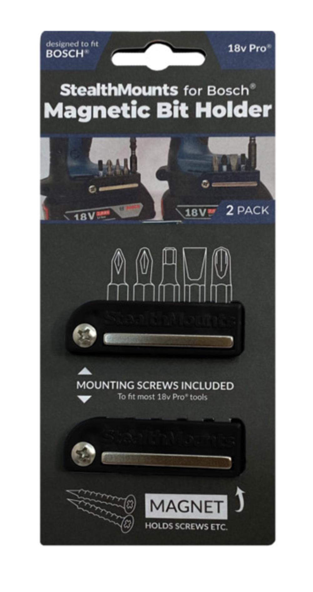 BLUE Bit Holder for Bosch 2pk BH-BO-BLU-2-LF