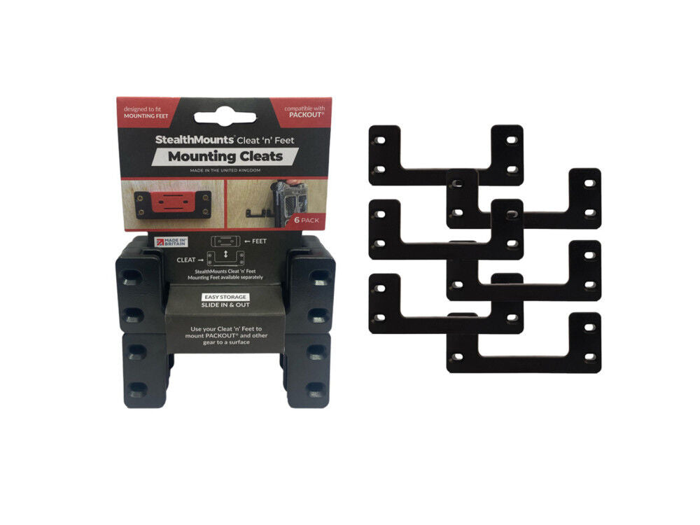 Cleat 'n' Feet Mounting Cleats 6pk Black OM-CL-BLK-6