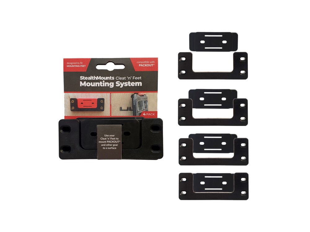 Cleat 'n' Feet Mounting System 4pk Black OM-CLFT-BLK-4