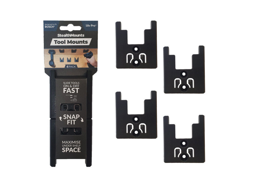 Tool Mounts for Bosch 18v 4pk Black TM-BO18-BLK-4