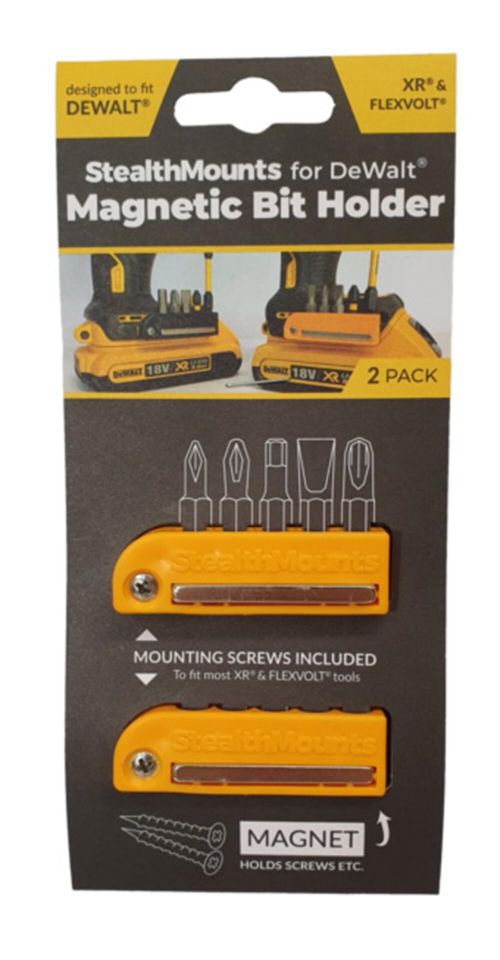 YELLOW Bit Holder for DeWALT 2pk BH-DW-YLW-2-LF