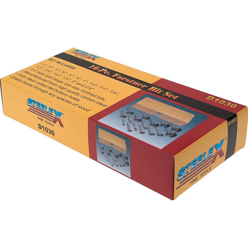 Forstner Bit Set 1/4 to 2-1/8in 16pc D1030