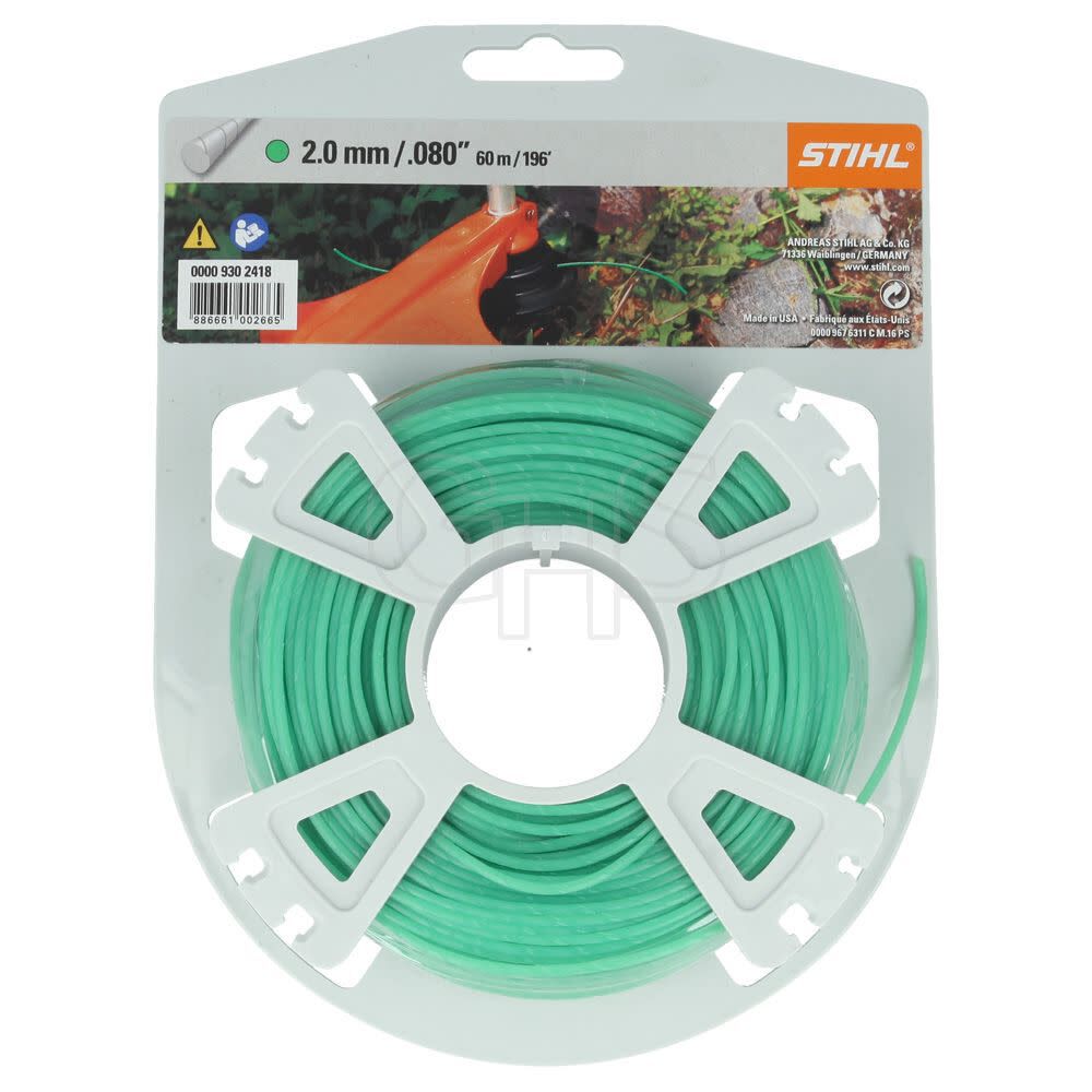 0.08in Diameter x 200' Green Polymer Trimmer Line 0000 930 2418