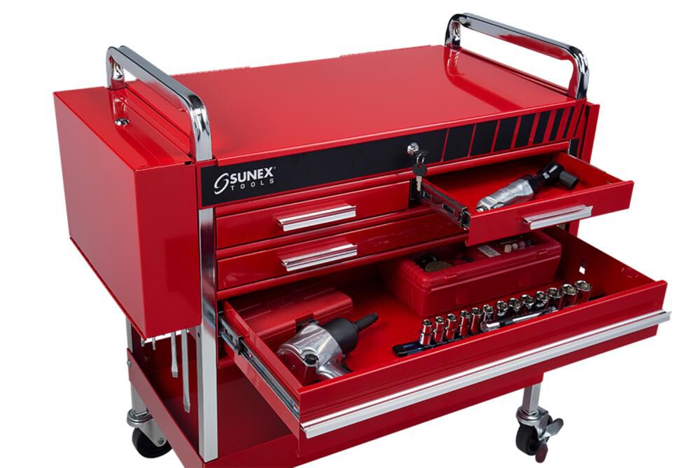 Deluxe Service Cart - Red 8013ADELUXE