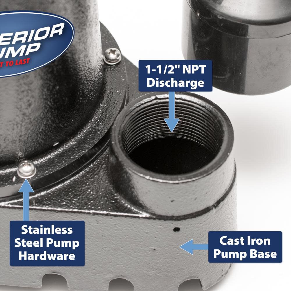 1/3 HP Cast Iron Sump Pump with Vertical Switch 92341