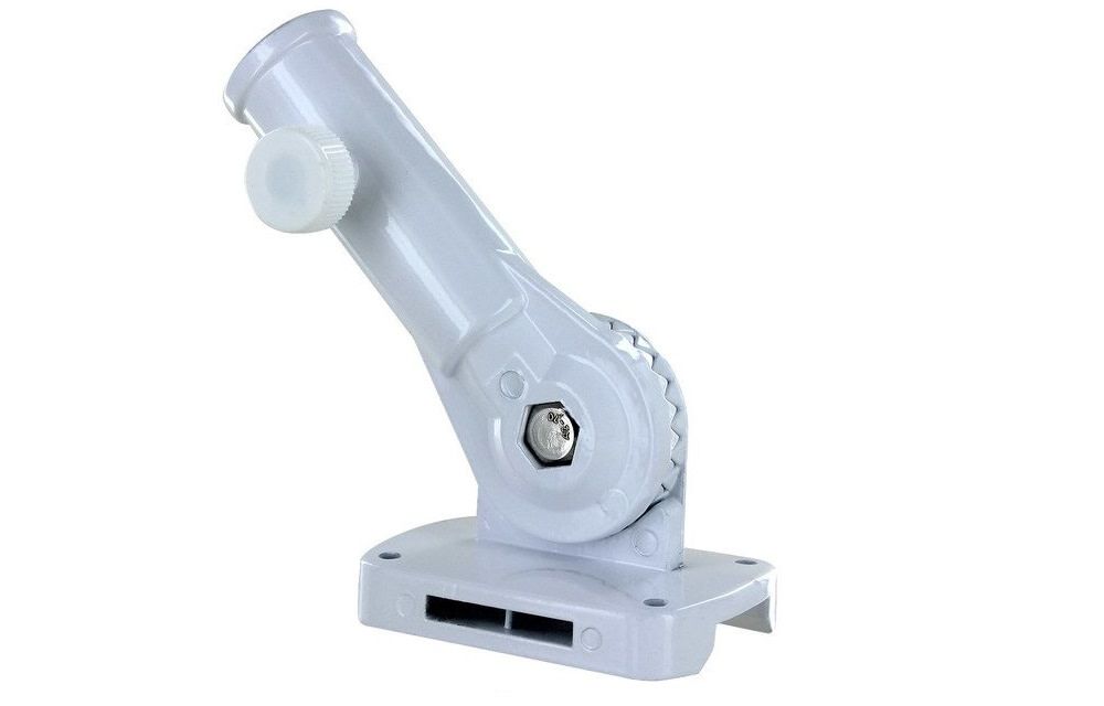 13-Positions Adjustable White Cast Aluminum Pole Bracket 60754