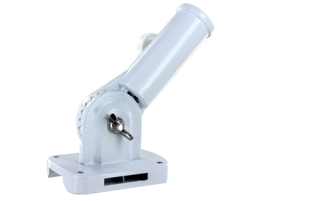 13-Positions Adjustable White Cast Aluminum Pole Bracket 60754