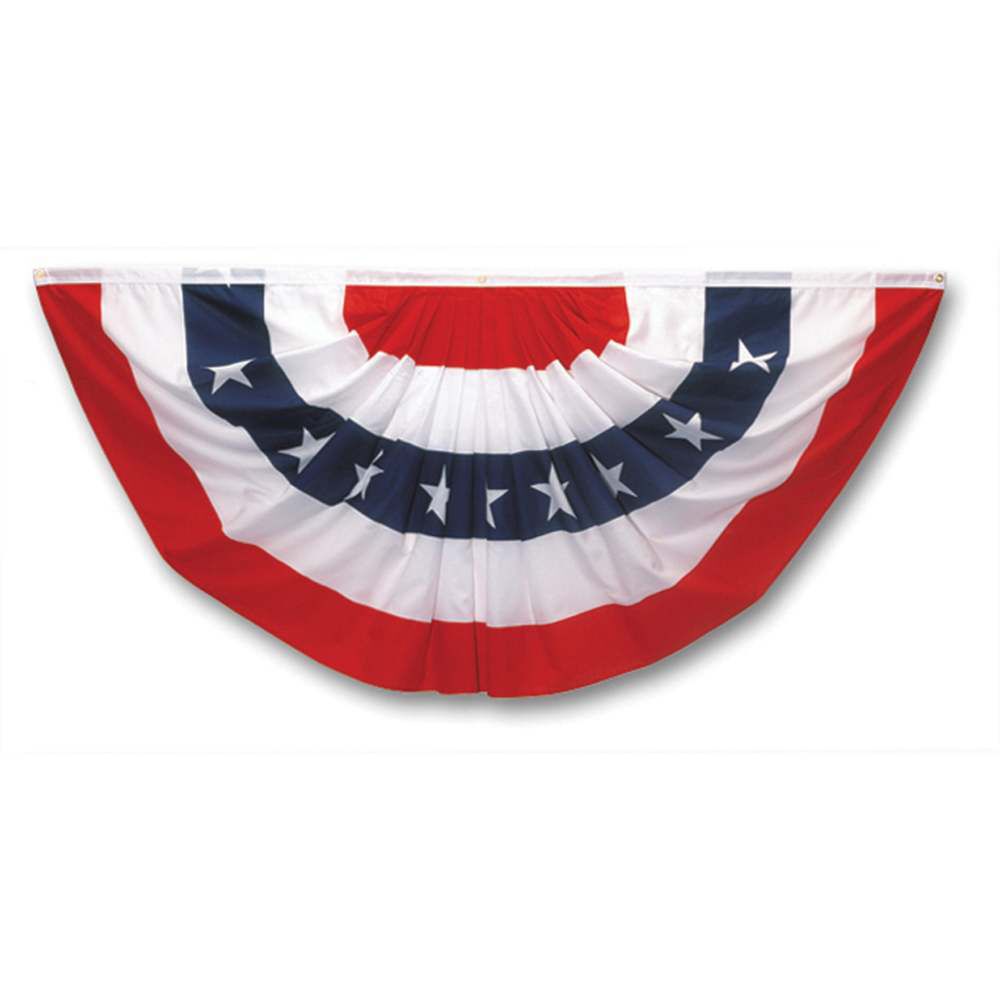 1.5 Ft. Width x 3 Ft. Height Printed Patriotic Mini-Fan Flag PMF