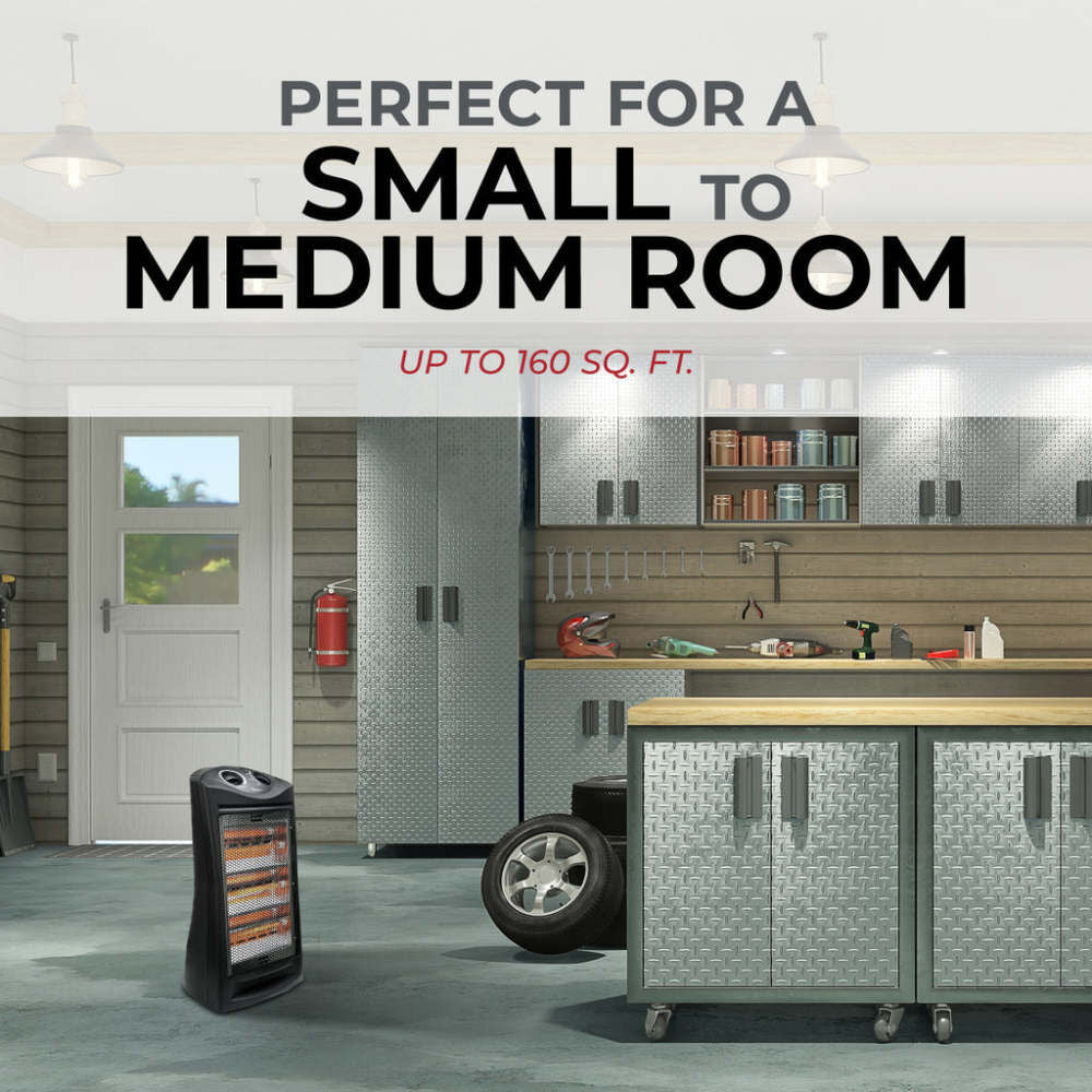 23 In. 750/1500W 5120 Btu 160 Sq-Ft. Radiant Tower Heater 1VAHQ23