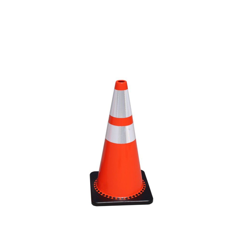 Fluorescent Orange 28in TrafFix PVC Cone with Collar 15028-HIWB-C7