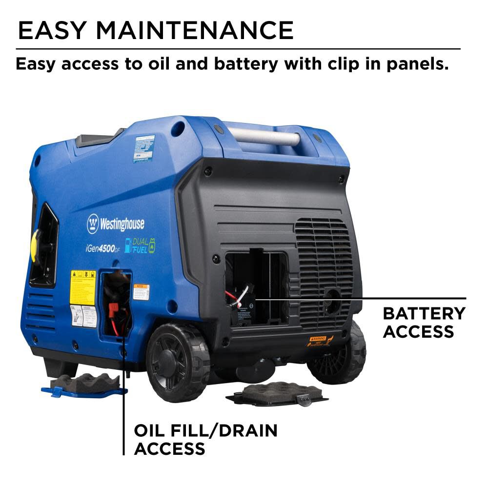 iGen Dual Fuel Inverter Portable Generator 3700 Rated 4500 Surge Watt with Remote Start IGEN4500DF