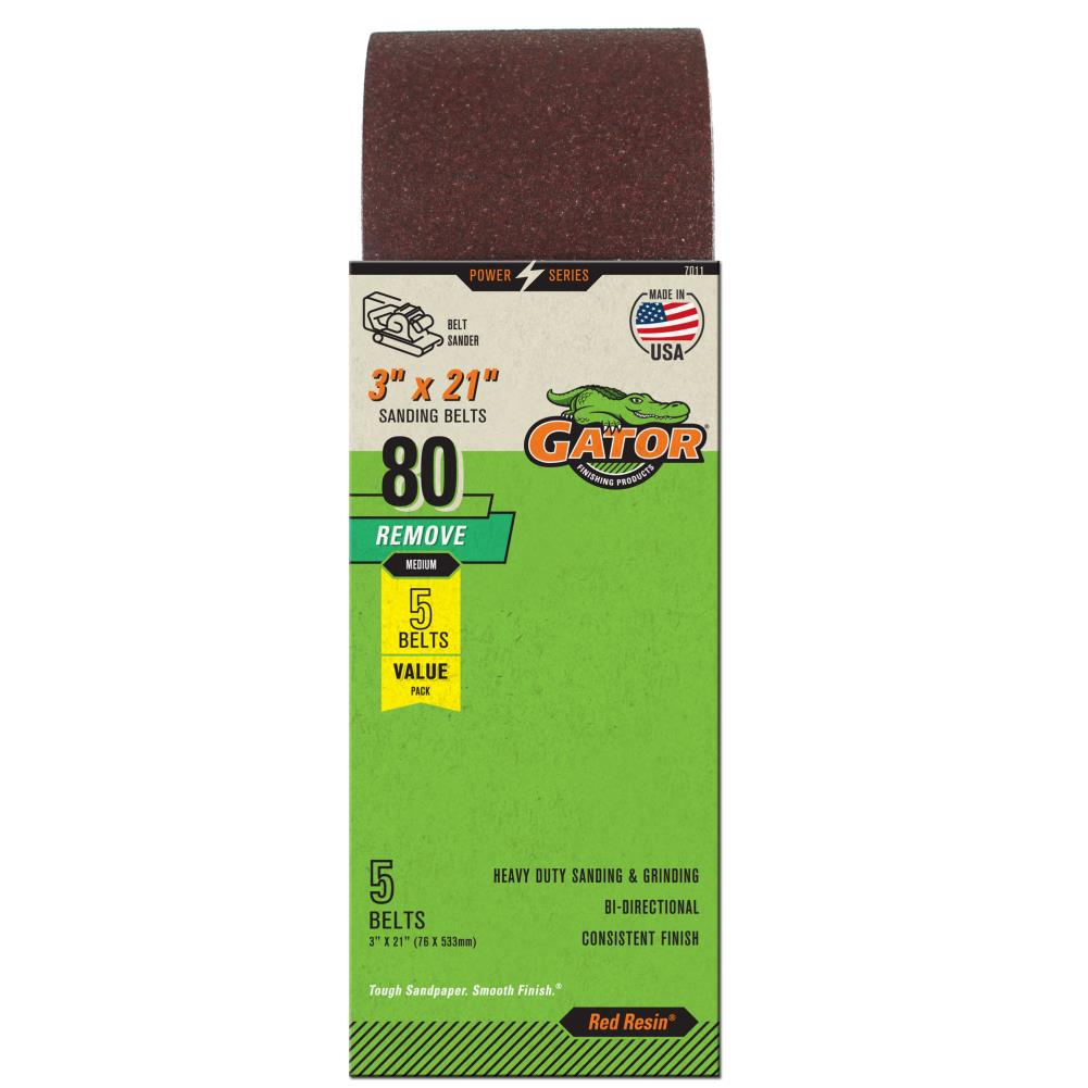 5-Piece Aluminum Oxide 80-Grit Belt Sandpaper GAT-7011