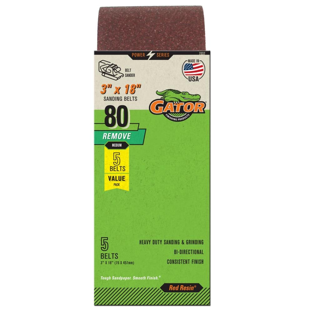 Ali 3 x 18 A/O 80# 5PK 5-Piece Aluminum Oxide 80-Grit Belt Sandpaper GAT-7032