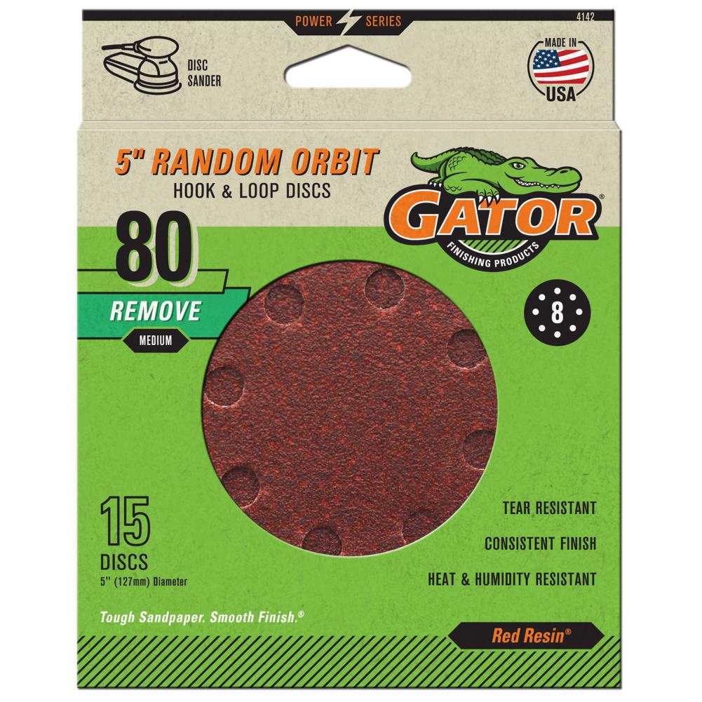 15-Piece Aluminum Oxide 80-Grit Disc Sandpaper 4142