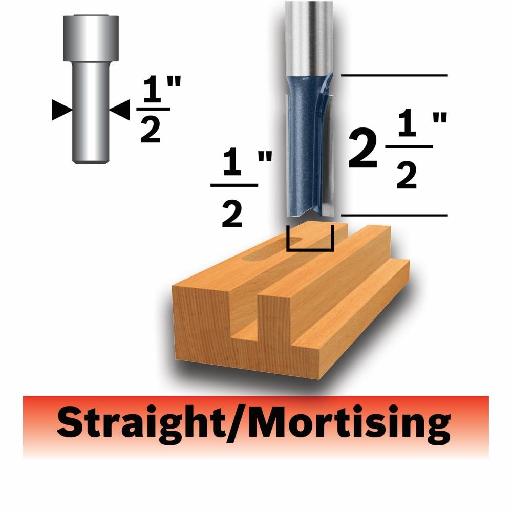 1/2-in Carbide-tipped Straight Router Bit 85252MC