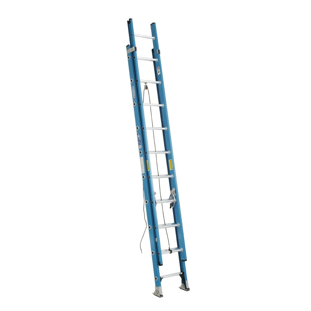 FE1000-2 20-ft Fiberglass Type 1-250-lb Load Capacity Extension Ladder FE1020-2