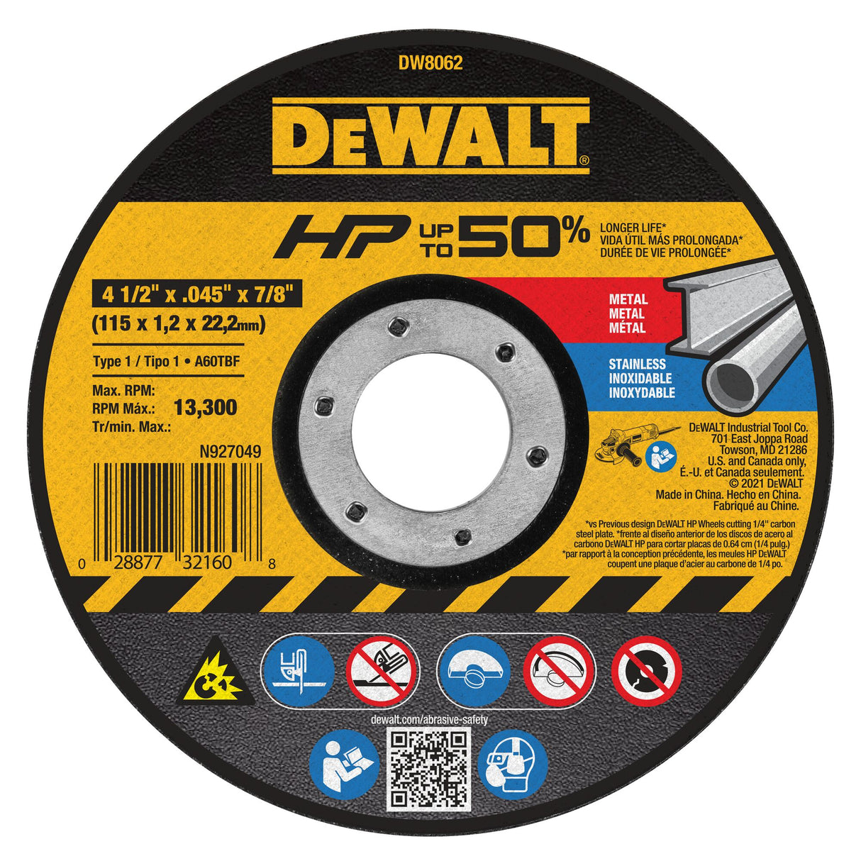 4.5-in Aluminum Oxide Cut-off Wheel DW8062-L