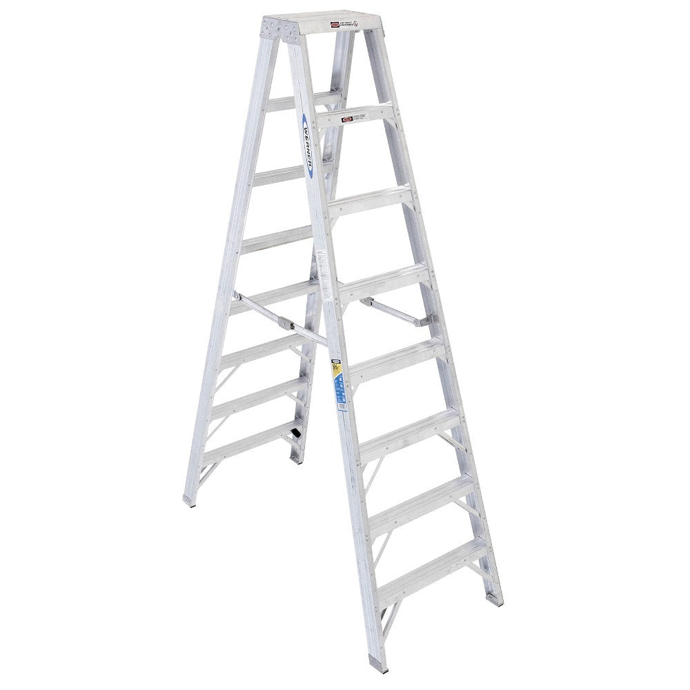 T400 8-ft Aluminum Type 1AA-375-lb Load Capacity Twin Step Ladder T408