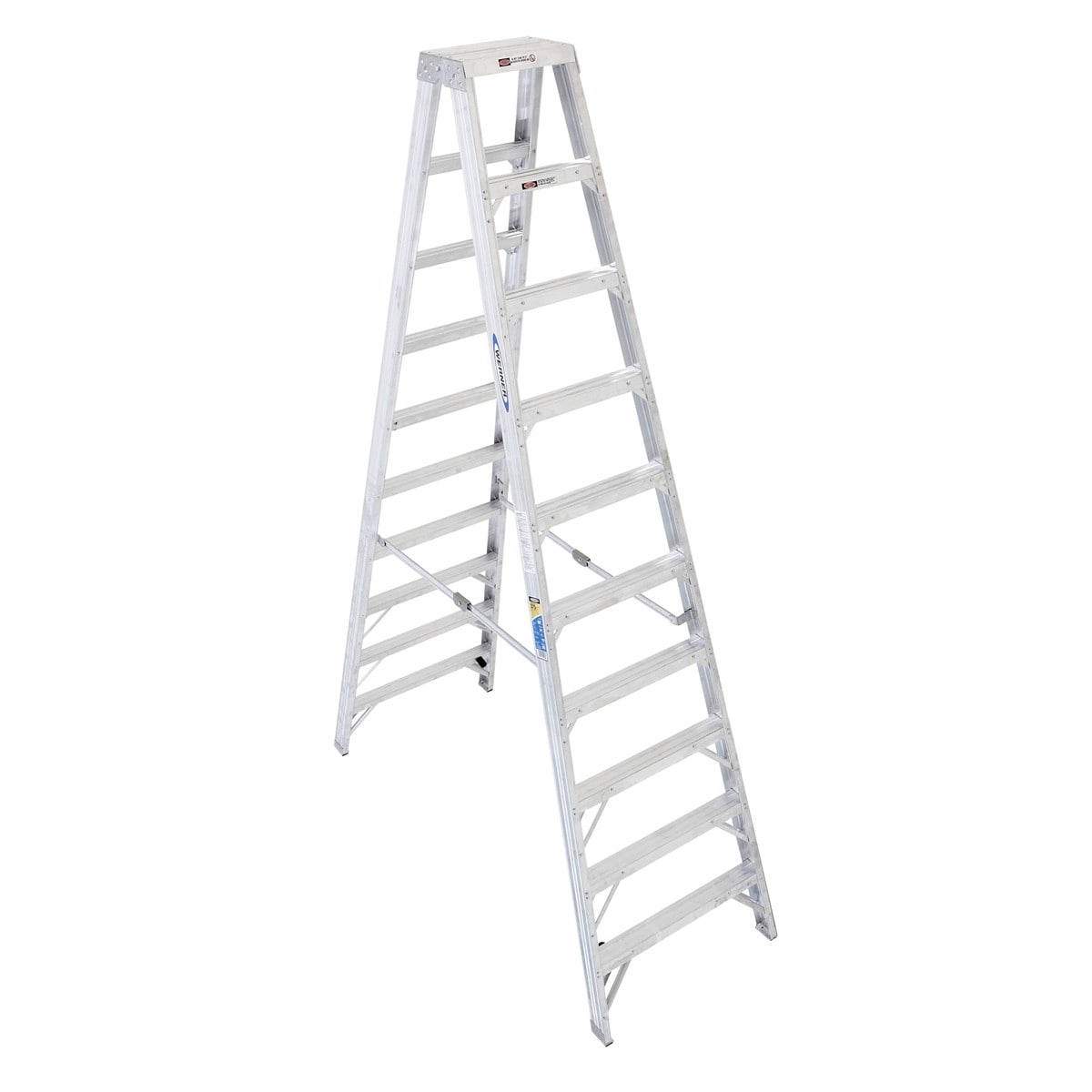 T400 10-ft Aluminum Type 1aa- 375-lb Load Capacity Twin Step Ladder T410