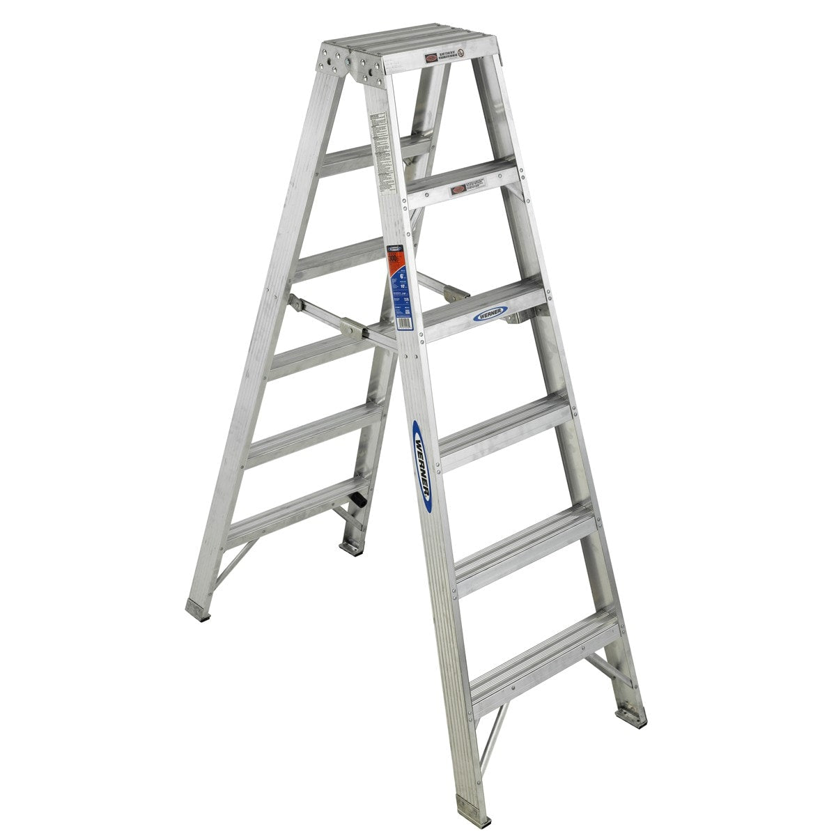 T370 6-ft Aluminum Type 1A-300-lb Load Capacity Twin Step Ladder T376