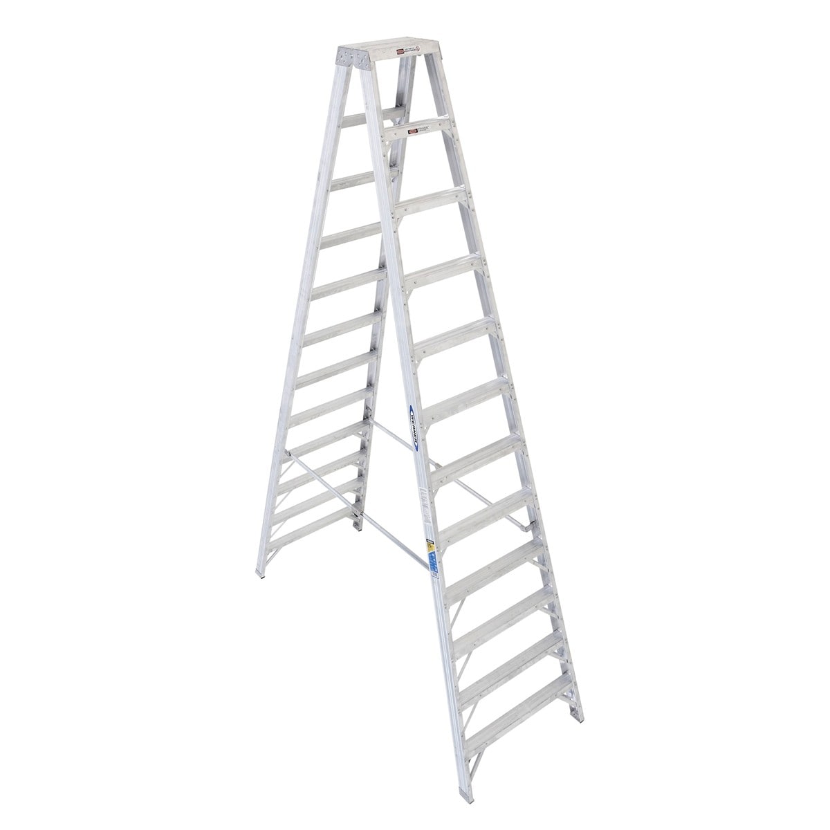 T400 12-ft Aluminum Type 1AA-375-lb Load Capacity Twin Step Ladder T412