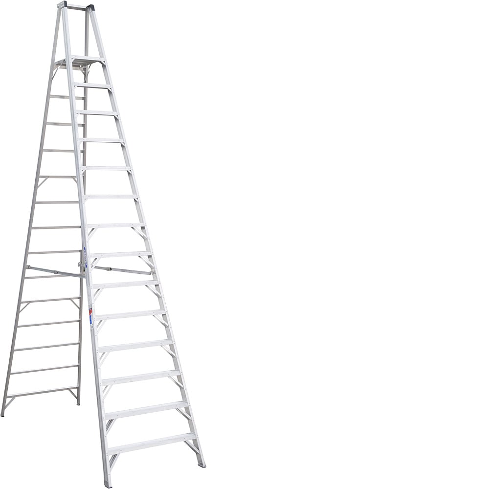 P400 16-ft Aluminum Type 1A-300-lb Load Capacity Platform Step Ladder P414