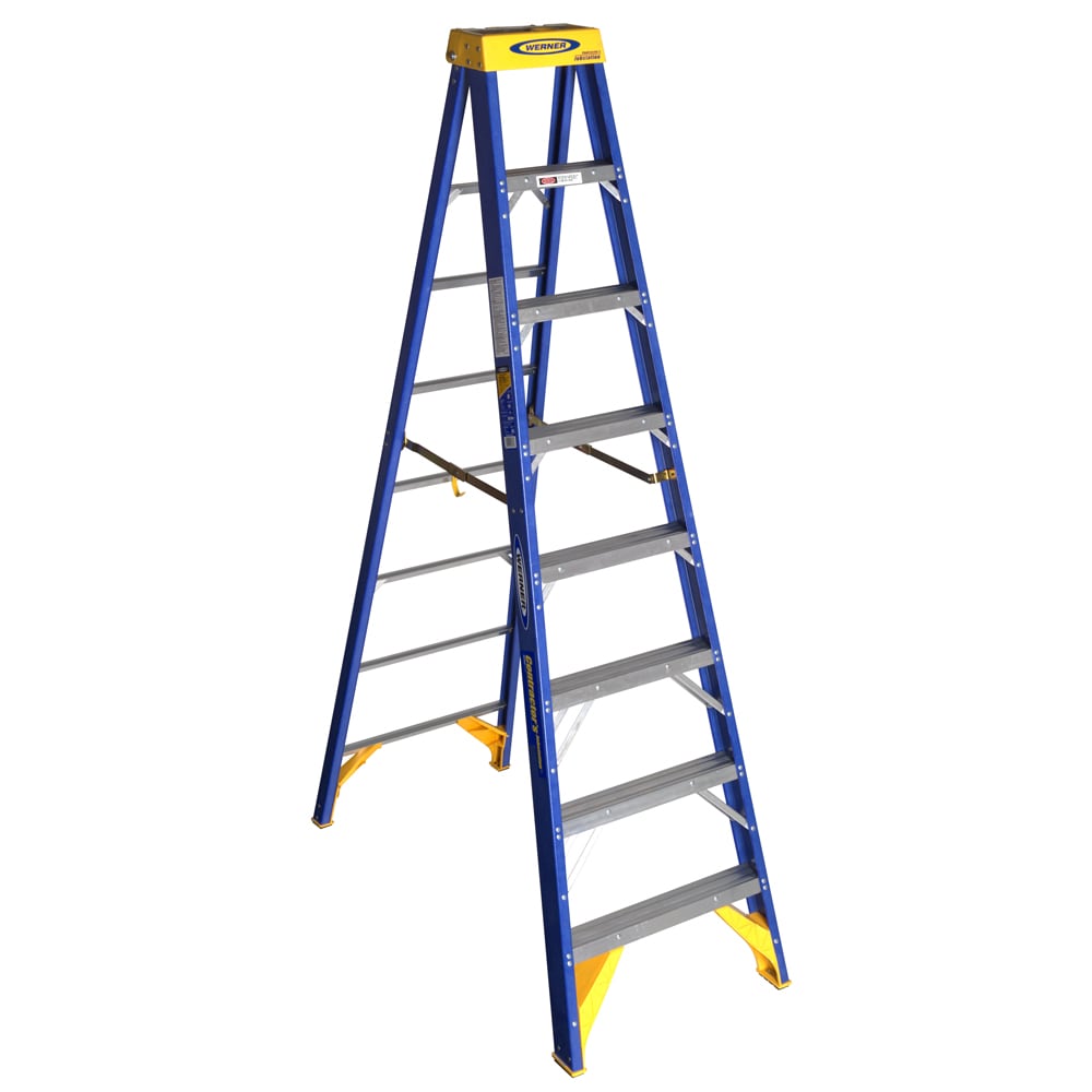 OBCN00 8-ft Fiberglass Type 1aa- 375-lb Load Capacity Step Ladder OBCN08