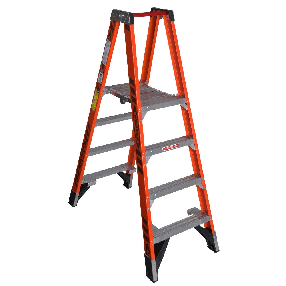 PT7400 6-ft Fiberglass Type 1a- 300-lb Load Capacity Platform Step Ladder PT7404