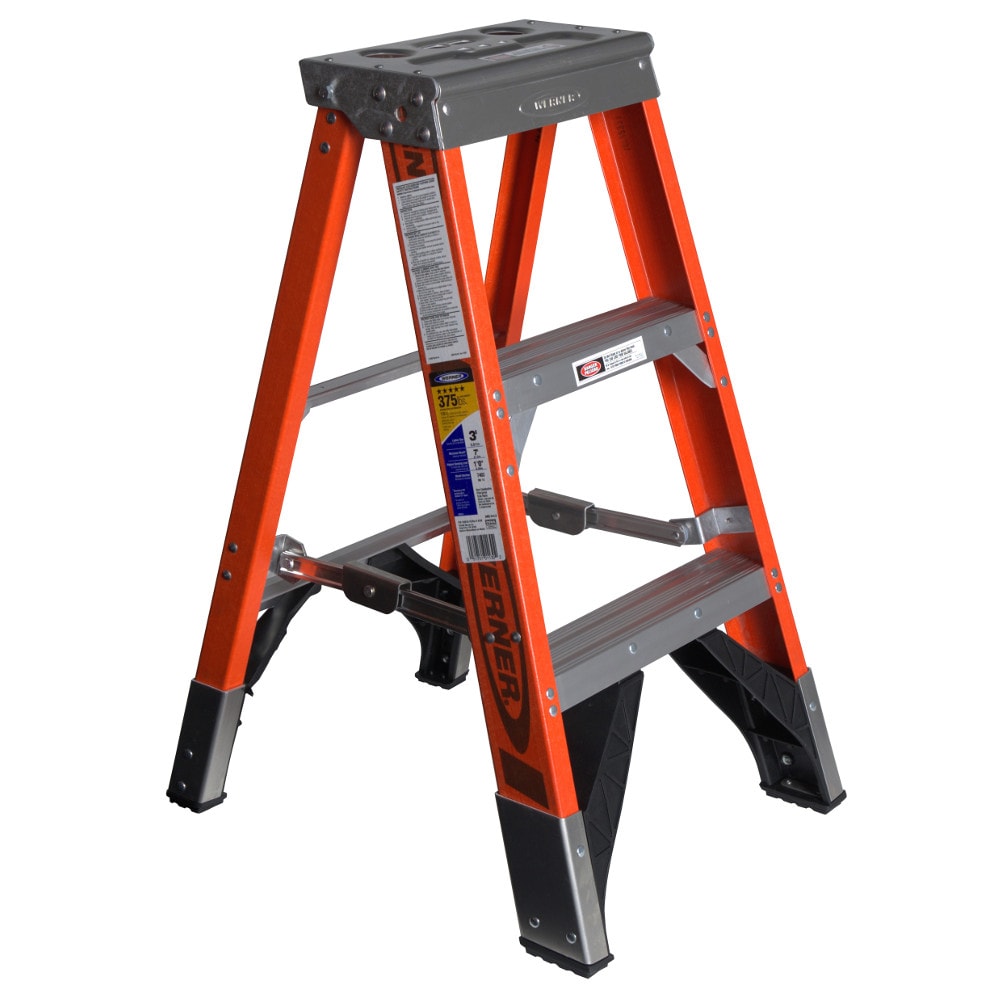 7400 3-ft Fiberglass Type 1aa- 375-lb Load Capacity Step Ladder 7403