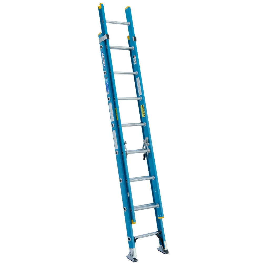 D6000-2 16-ft Fiberglass Type 1-250-lb Load Capacity Extension Ladder D6016-2