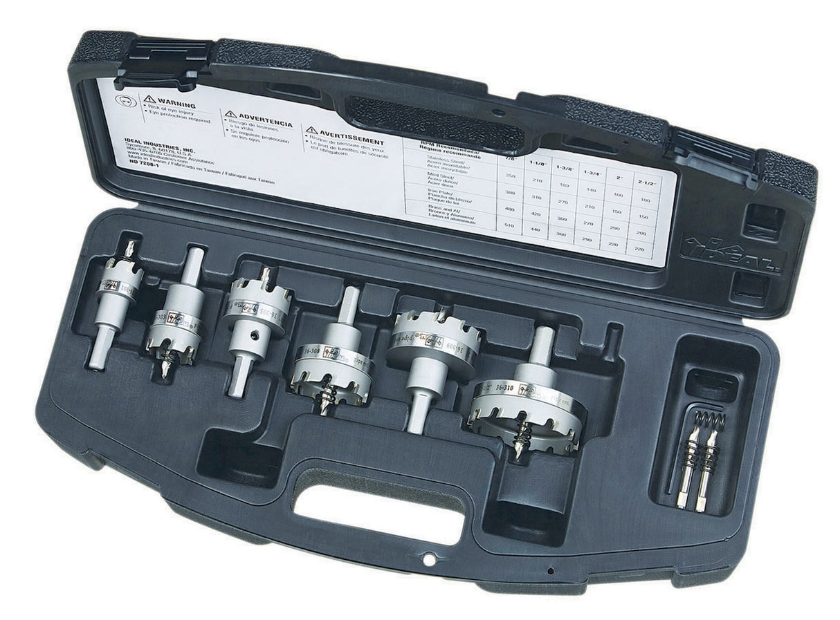 Carbide-tipped Arbored Hole Saw Set (8-Piece) with Hard Case 36-314