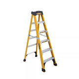 12 Ft. Fiberglass Step Ladder 16.1 Ft. Reach Height Type 1AA - 375 Lbs., Expanded Work Step and Impact Absorption System