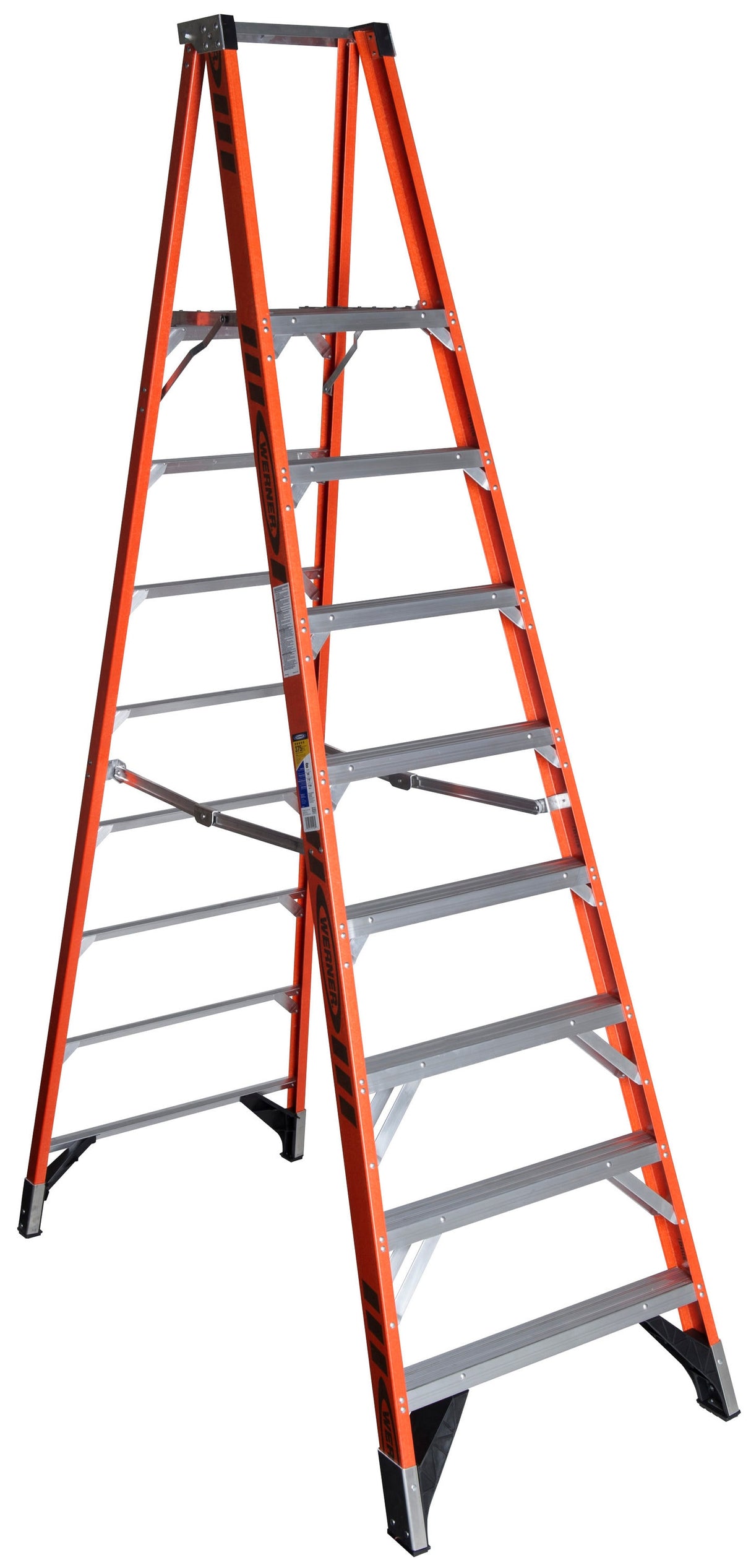 P7400 10-ft Fiberglass Type 1aa- 375-lb Load Capacity Platform Step Ladder P7408