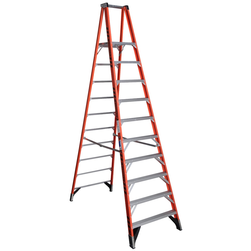 P7400 10-ft Fiberglass Type 1a- 300-lb Load Capacity Platform Step Ladder P7410