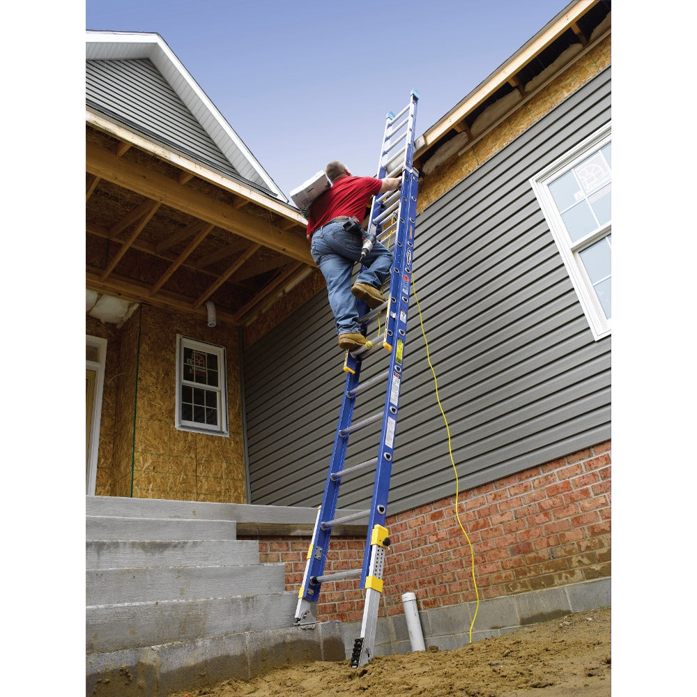 Equalizer 24-ft Fiberglass Type 1a- 300-lb Load Capacity Extension Ladder D8224-2EQ