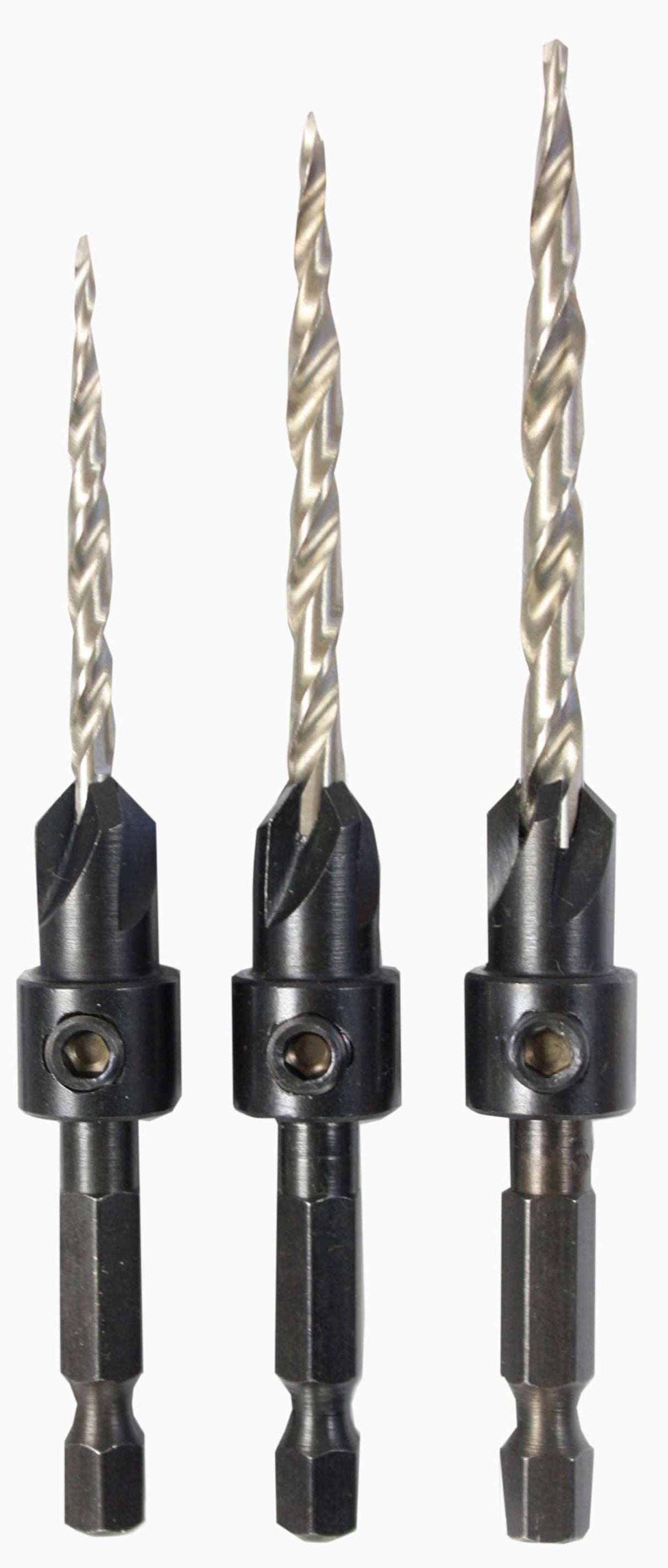 3-Piece Left Handed/Assorted Assorted Assorted x High-speed Steel Countersink Twist Drill Bit Set 9031