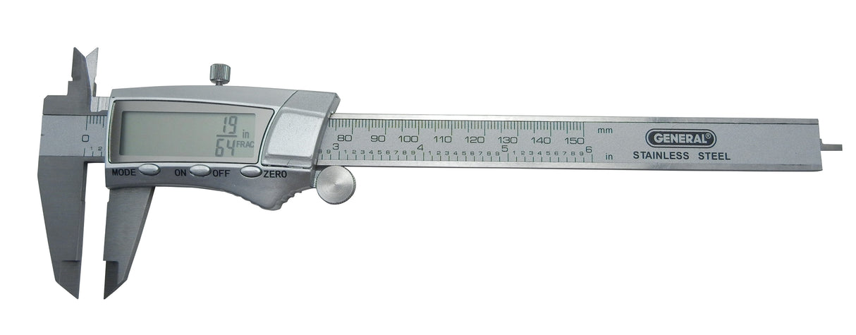 Digital Caliper Tri-mode SS - Auto-Off, Heavy-Duty Stainless-Steel Construction, Case Included - Decimal Inches, Fractional, Metric Display 1467