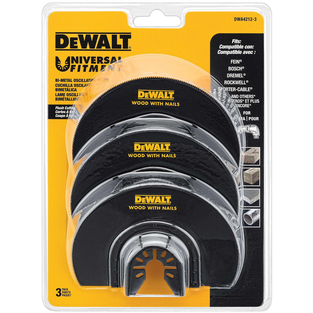 3-Pack Bi-metal Oscillating Tool Blade DWA4212-3