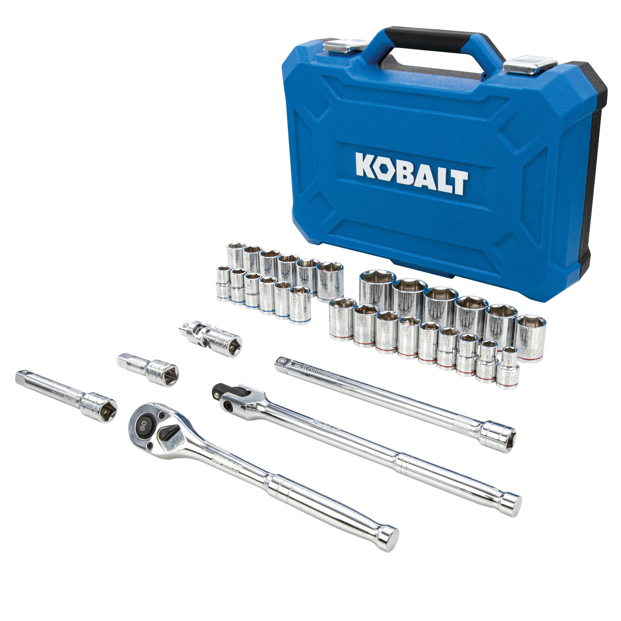 33-Piece Standard (SAE) and Metric Polished Chrome Mechanics Tool Set with Hard Case 86757