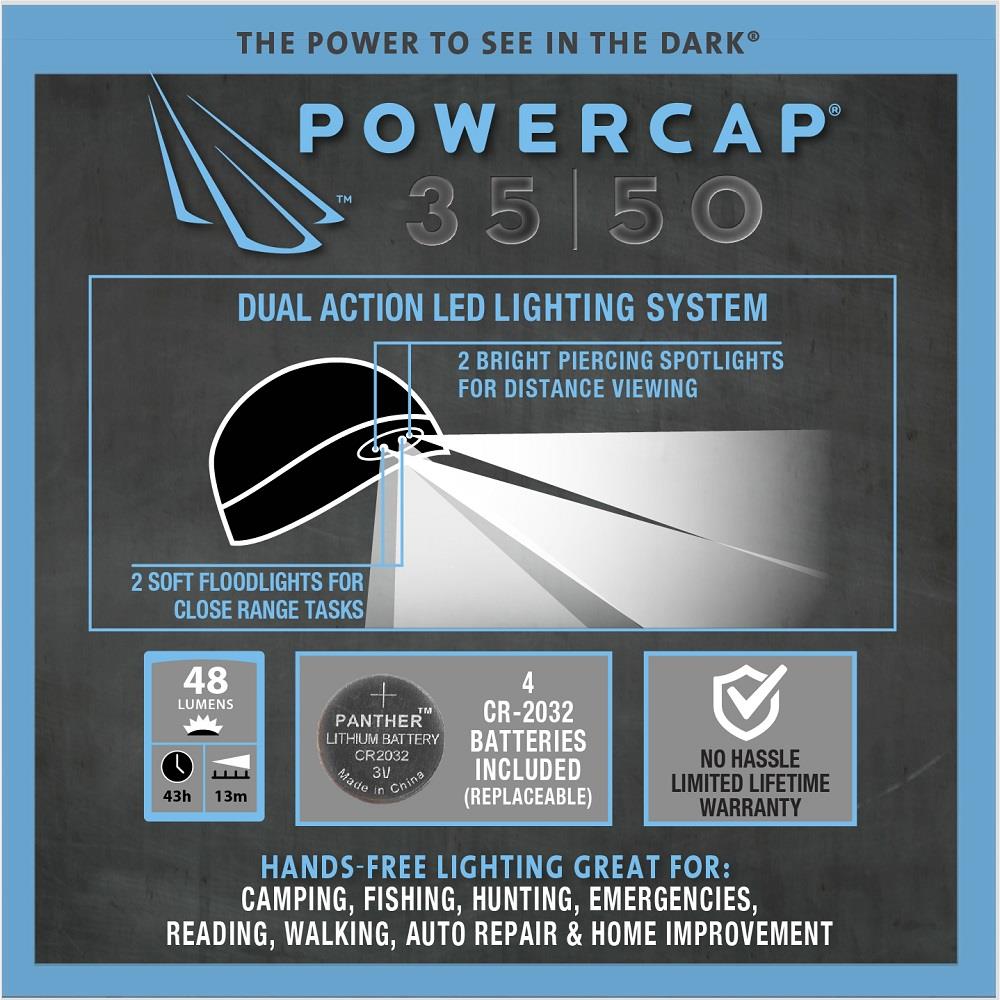 POWERCAP Lighted Beanie 48-Lumen Led Cap Light CUBWB-4744