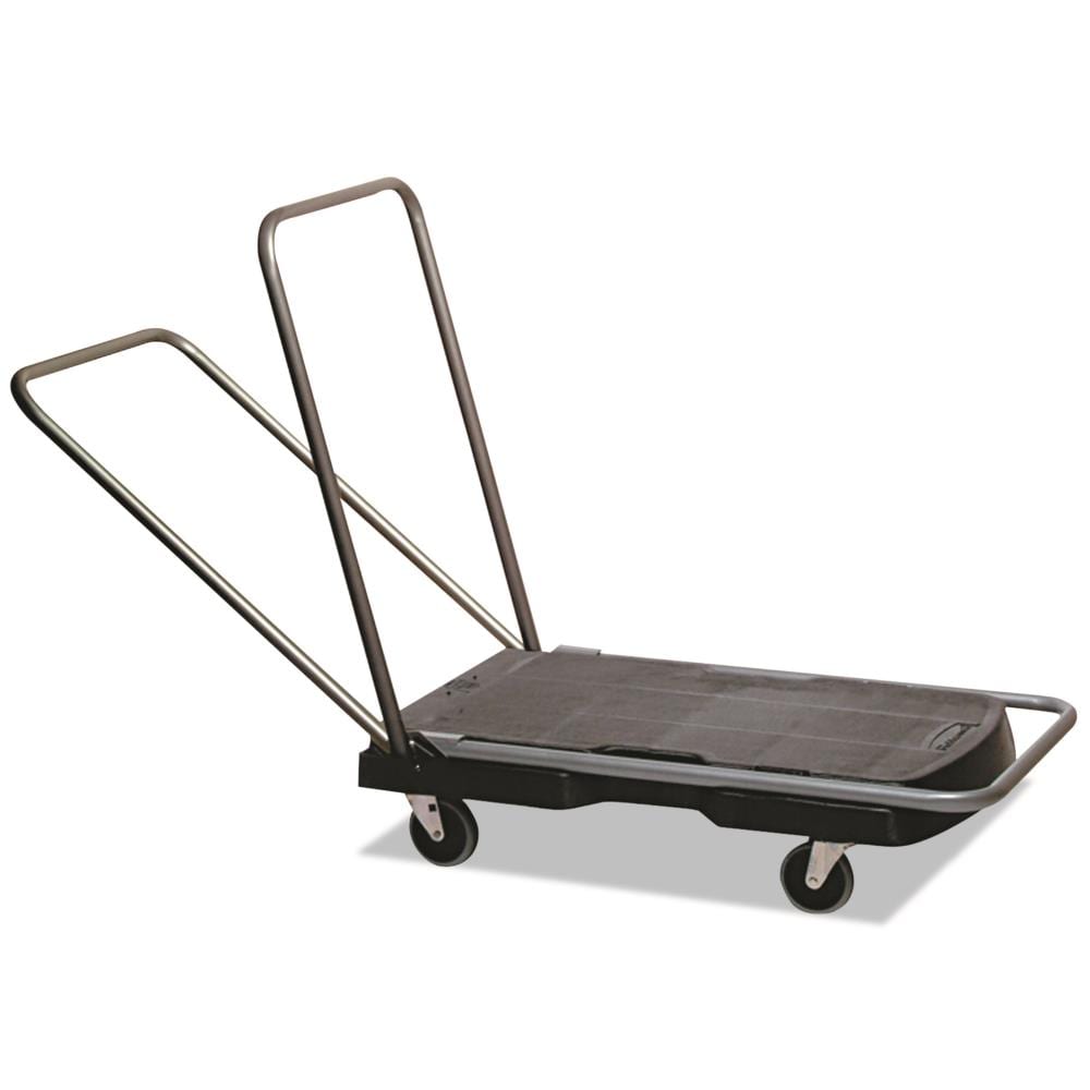 Utility-Duty Home/Office Cart, 250 lb Capacity, Black - Efficiently Transport Bulky Loads, Folds Flat for Easy Storage RCP440000