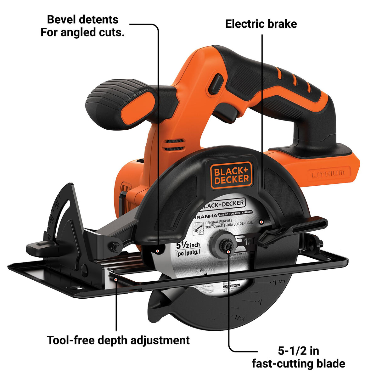 20-volt Max 5-1/2-in Cordless Circular Saw (Bare Tool) BDCCS20B