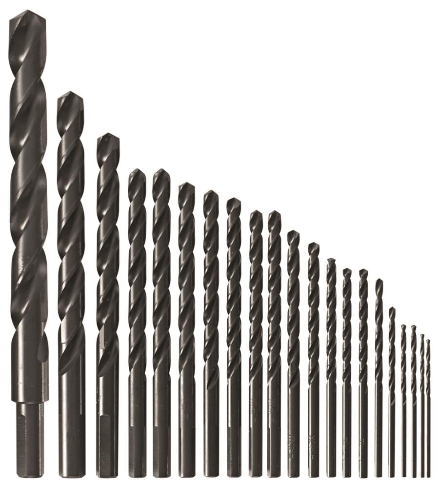 21-Piece Assorted Black Oxide Coated Hss Jobber Length Twist Drill Bit Set BL21A