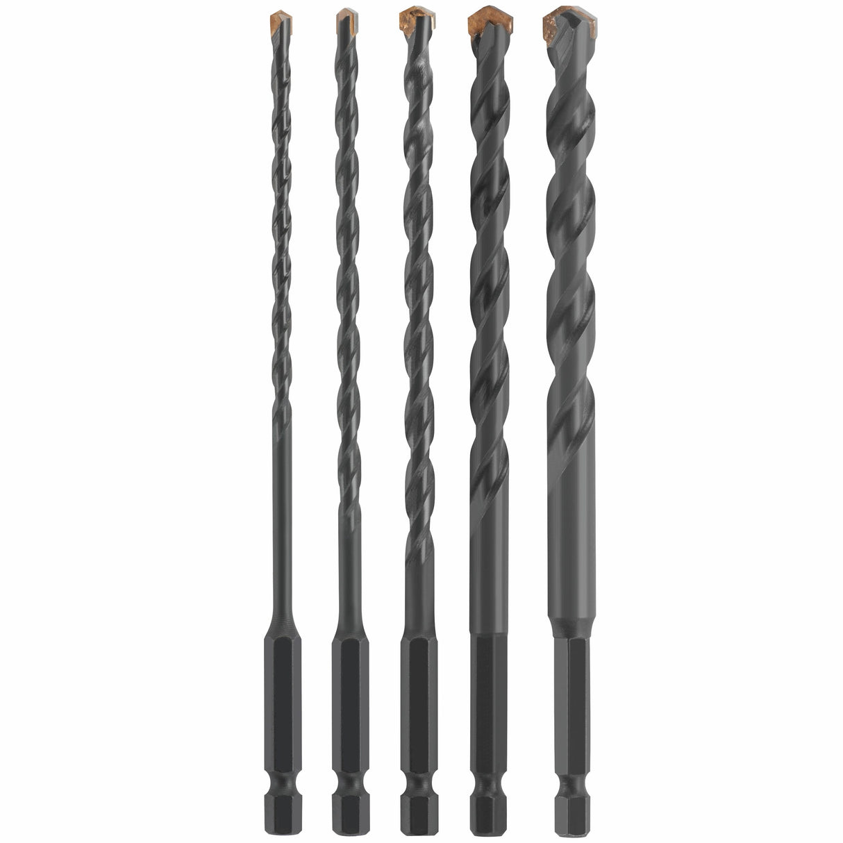 MultiConstruction 5-Piece x Alloy Steel Masonry Drill Bit Set for Rotary Drill/Impact Driver IMC500