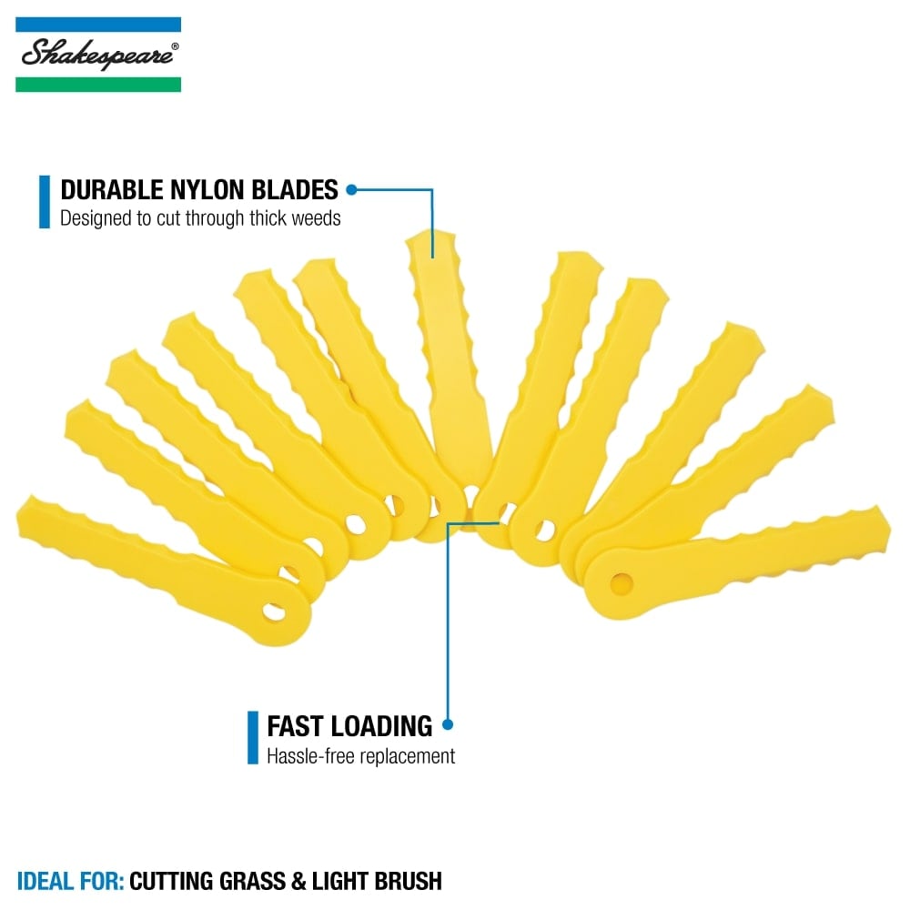 Universal Fit Blade String Trimmer Head with 12 Nylon Replacement Blades - Easy Installation, Durable Design 70245