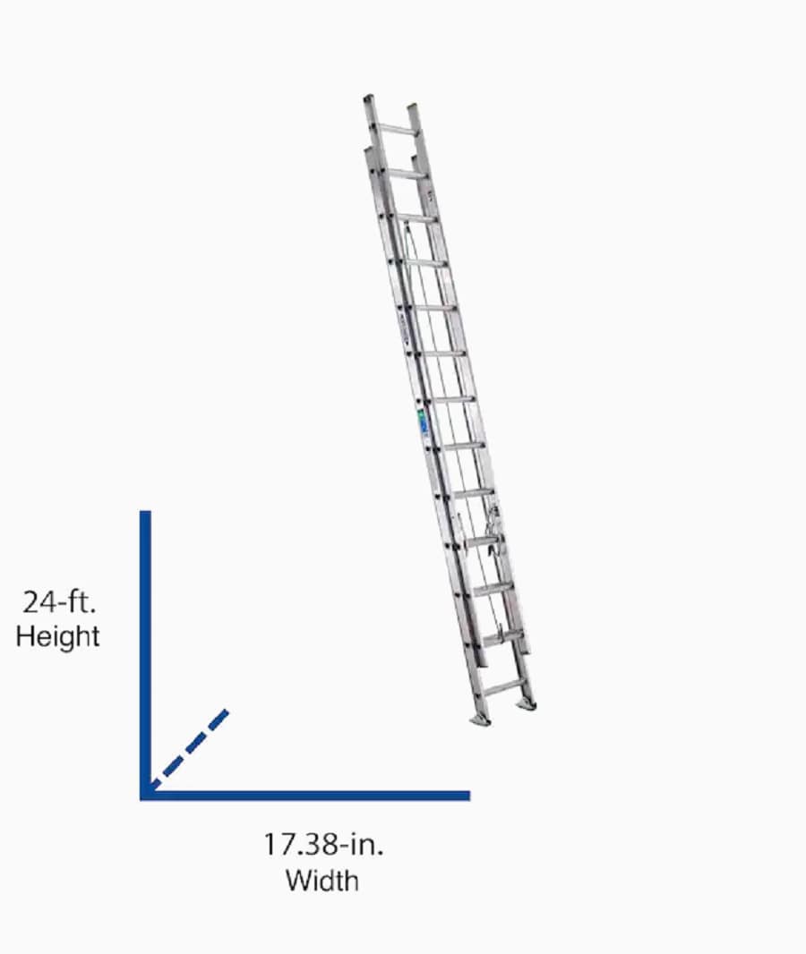 D1200-2 24-ft Aluminum Type 2-225-lb Load Capacity Extension Ladder D1224-2