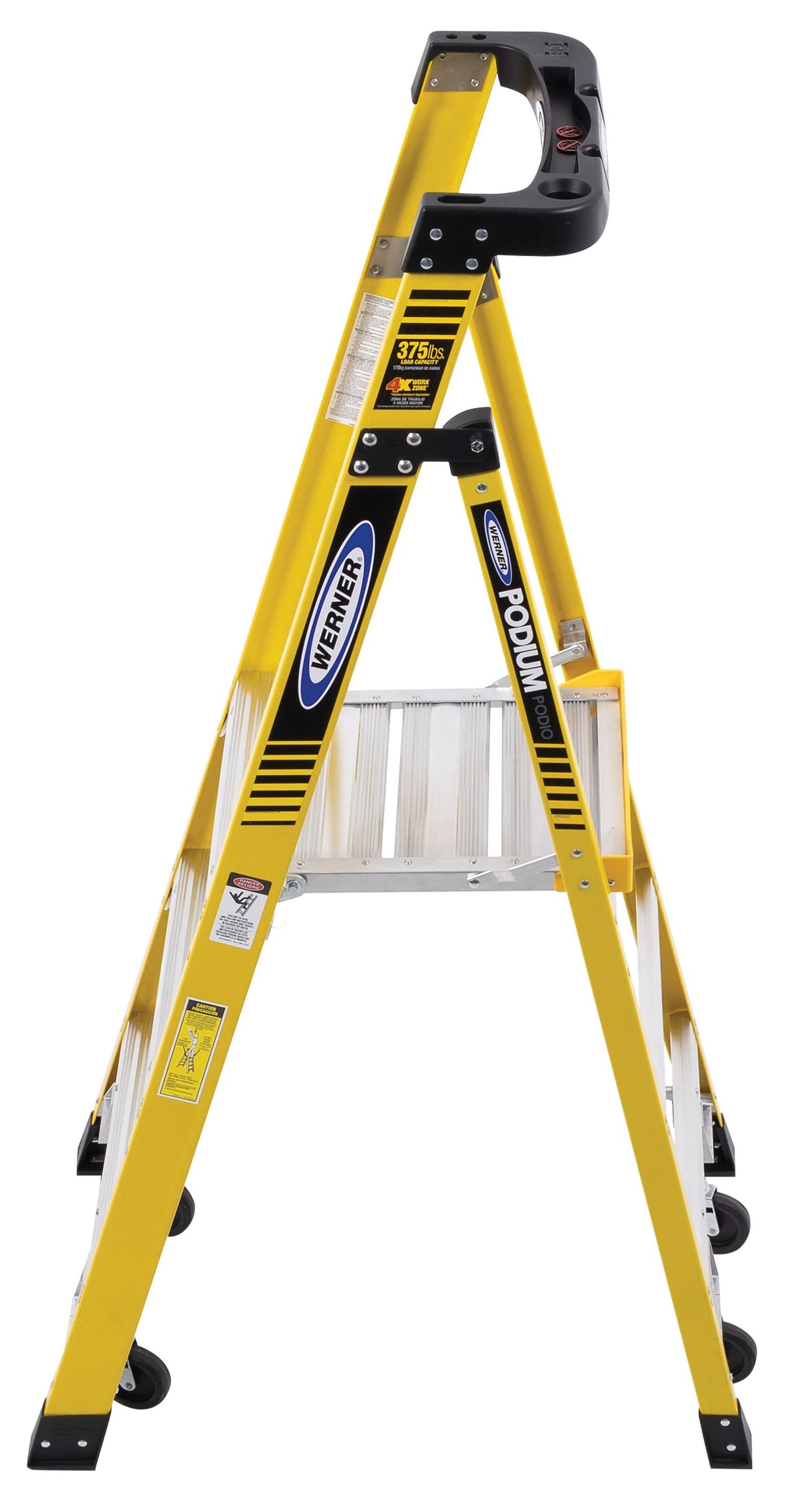 PD7300 6-ft Fiberglass Type 1AA-375-lb Load Capacity Podium Step Ladder PD7303-4C