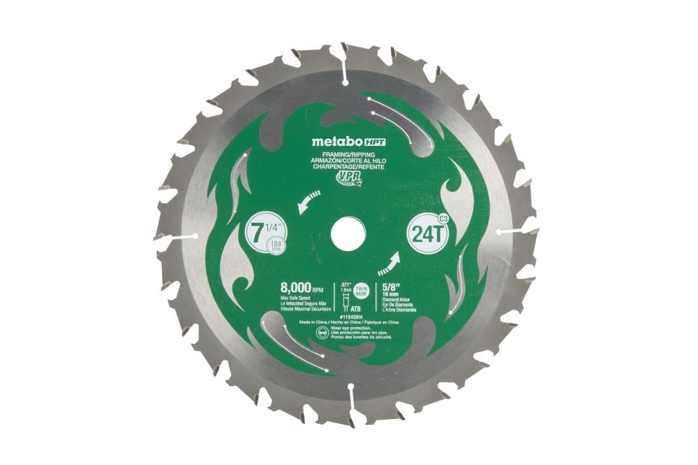 Viper 7-1/4-in 24-Tooth Rough Finish Carbide Circular Saw Blade Set (3-Pack) MET-115430