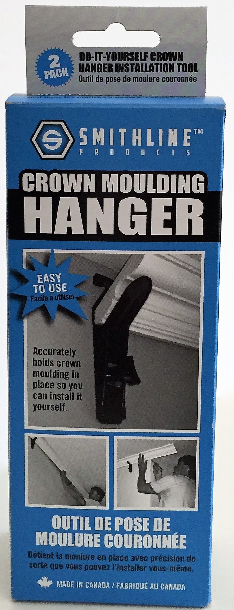 Black PVC Crown Moulding Hanger Clamps - 2-Pack, 2-1/4-in Jaw Opening - Easy Installation & Perfect Fit - DIY Essential SL100